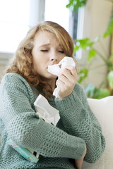 Wall Mural - Woman  with rhinitis