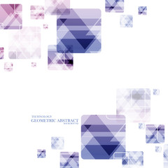 Sticker - Geometric technological reflected round square abstract background vector