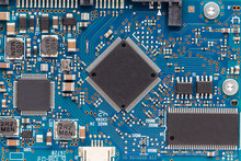 Blue Motherboard Circuitry