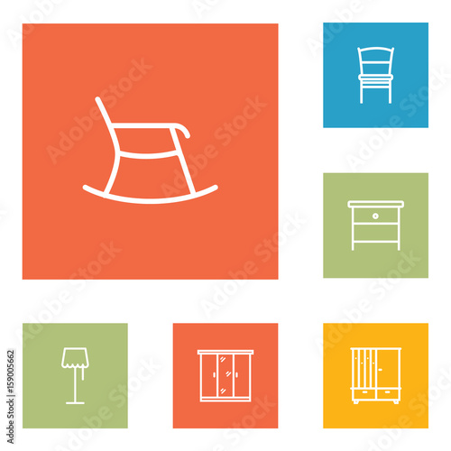Set Of 6 Decor Outline Icons Set Collection Of Floor Lapm