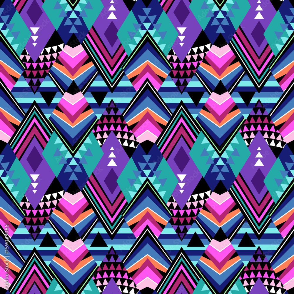 Fotografia dark geometric tribal print - seamless background