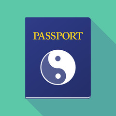 Poster - Long shadow passport with a ying yang