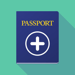 Sticker - Long shadow passport with a sum sign