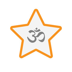 Wall Mural - Isolated star with an om sign