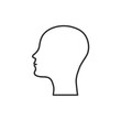 © Basthamp - Silhouette of the head and face bald man icon flat design