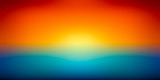 Fototapeta Zachód słońca - Abstract vector mesh background, color gradient, orange and blu, smooth sunset, vector wallpaper