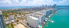 Miami Beach Western Bay Side Aerial Panorama Of City