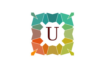 Wall Mural - U colorful letter Diamond logo