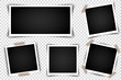 Set of Retro photo frames with shadows. Vector illustration