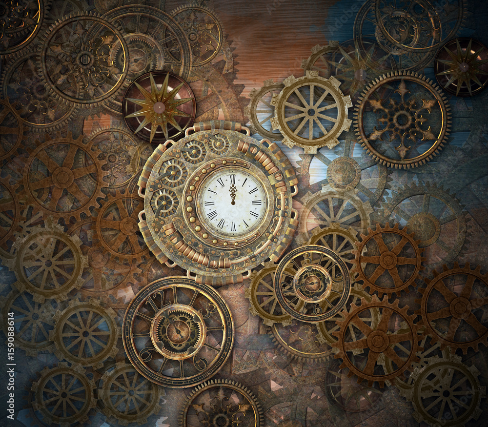 Fotografia Rusty steampunk background