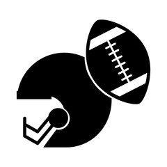 Canvas Print - black icon football helmet and ball vector graphic design