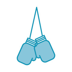 Wall Mural - blue hanging boxing gloves cartoon vector graphic design