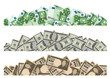 Pile of money decor set (Dollar, euro, Yen)