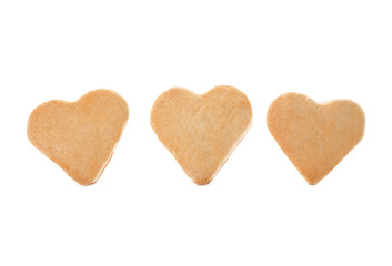 Poster - Heart shaped butter cookies on white background