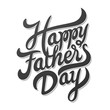 Happy Fathers Day Hand Drawn Lettering. Greeting Card Design Template. Vector Illustration