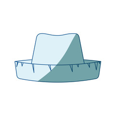 Sticker - blue shading silhouette of straw hat vector illustration