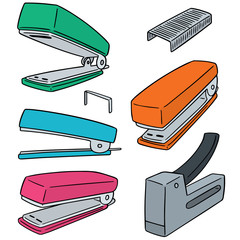 Wall Mural - vector set of stapler