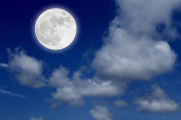 Wall Mural - Romantic Moon In Starry Night.