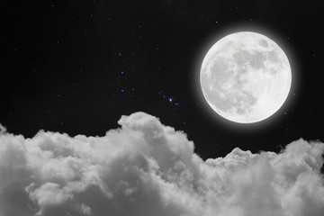 Wall Mural - Romantic Moon In Starry Night.