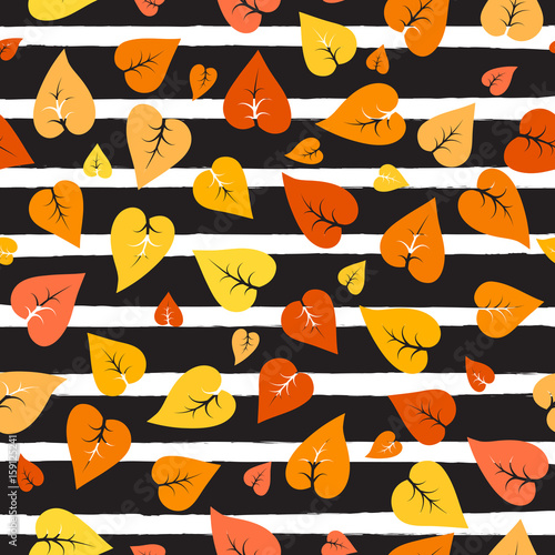 Seamless pattern leaves vector illustration nature design floral summer plant...