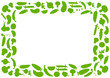 Green vegetable frame for text, vector illustration