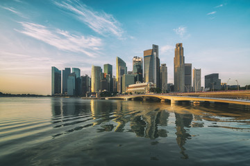 Wall Mural - Singapore Skyline at Sunrise at Marina Bay