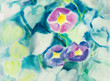 Abstract watercolor original painting purple,pink color of morning glory flowers