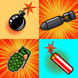 © liubov - Set of bomb illustrations in pop art style. Vector illustrations