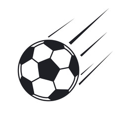 Flying soccer ball. Vector illustratio