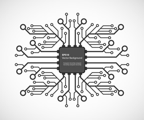 Electronic chip. Vector illustration.