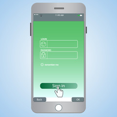 Wall Mural - Login form for mobile