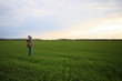 © Елена Кравчук - Girl in the field, greens, grass, nature, sunset, sky, inspiration, outdoors
