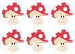 Mushrooms vector set. Amanita with emotions