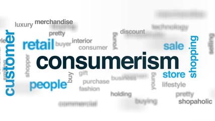 Wall Mural - Consumerism animated word cloud, text design animation.