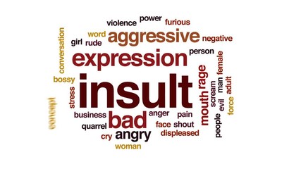 Sticker - Insult animated word cloud, text design animation.