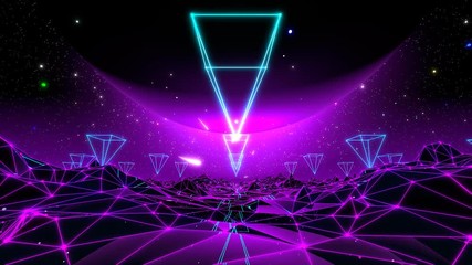 Wall Mural - 80's VJ Landscape Day and Night Series