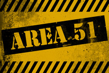 Aea 51 Sign Yellow With Stripes