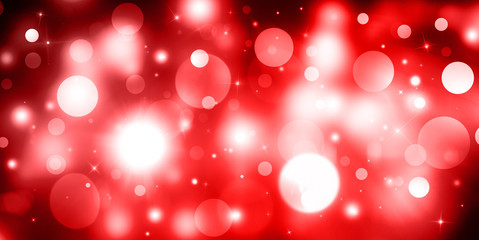Wall Mural - red sparkle defocused rays lights bokeh abstract background. web banner, header layout template.