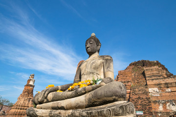 Wall Mural - Buddha Statue at Wat Mahathat Temple Ayutthaya, Thailand