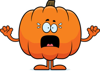 Poster - Scared Cartoon Pumpkin