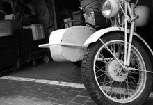 Old White Motorcycle