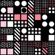 © creatorsclub - Decorative geometric shapes tiling. Monochrome irregular pattern.  Abstract  background. Artistic decorative ornamental lattice