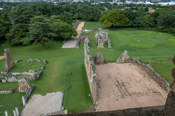 Sticker - Aerial view of Panama Viejo Ruins - Panama City, Panama