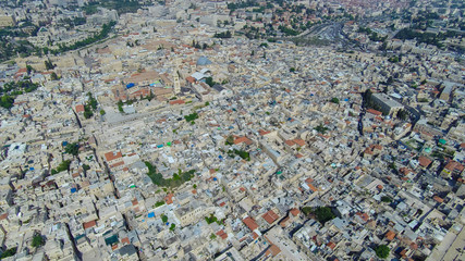 Aerial view of the Old City Jerusalem