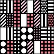 © creatorsclub - Decorative geometric shapes tiling. Monochrome irregular pattern.  Abstract  background. Artistic decorative ornamental lattice