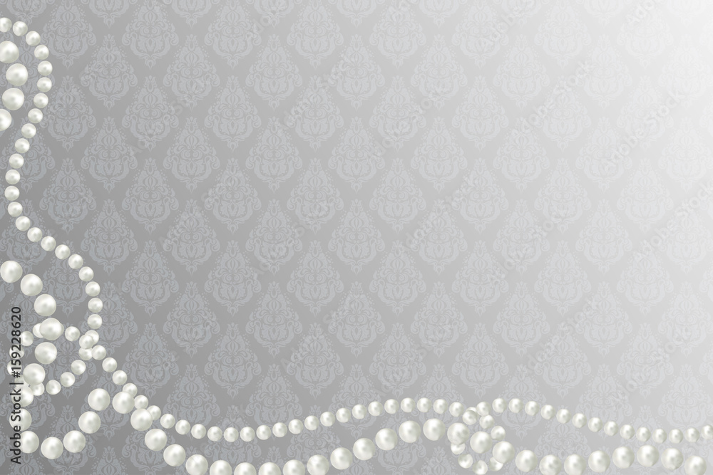 Abstract vector background with beautiful 3D shiny natural white pearl ...