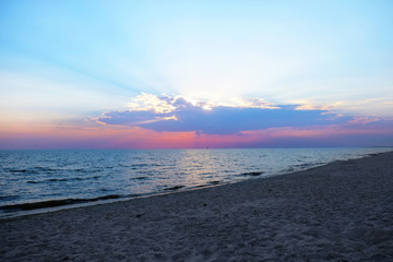 Canvas Print - Beautiful sunset at the beach