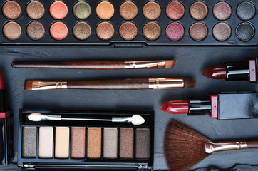 collection of make up and cosmetic beauty products arranged