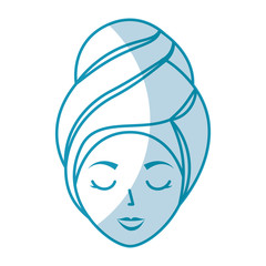 Wall Mural - head woman with towell vector illustration design