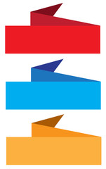 Wall Mural - three colors banner ribbon icon on white background.